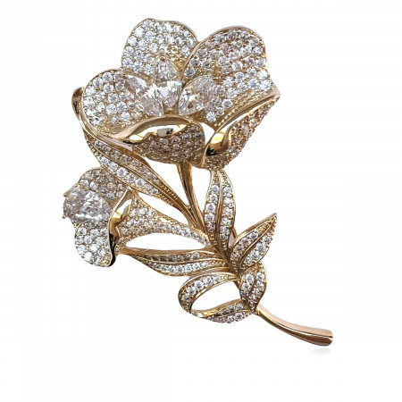 Brosa Lily Flower Borealy & Cadou Esarfa Matase [0]