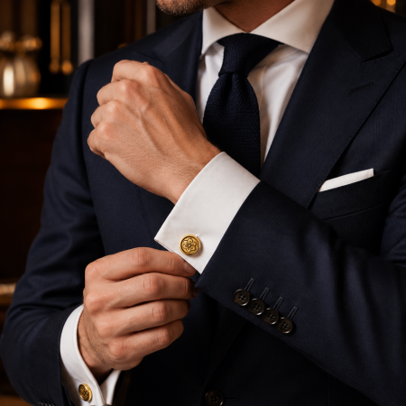 Butoni Camasa Barbati - Butoni Credan Gold Flower - Made in Spain