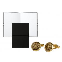 Set Butoni Gold Round by Credan si Note pad Black Hugo Boss [0]