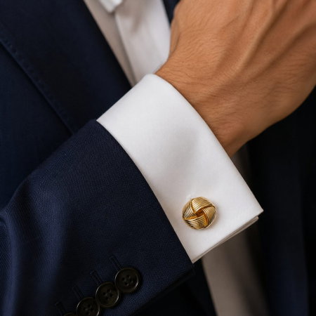 Reduceri - Butoni Karston Knot Twist Gold