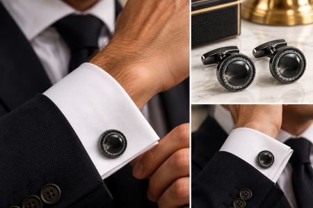 Butoni Camasa Barbati - butoni-camasa-barbati-black-onyx-style