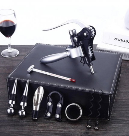 Cadou Accesorii Vin Premium Black 9 piese Kitchen [1]
