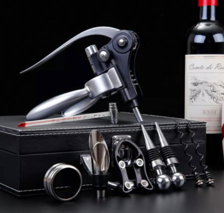 Cadouri pentru Bunica - Cadou Accesorii Vin Premium Black 9 piese Kitchen