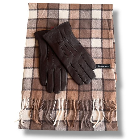 Cadou Style Men Esarfa Casmir si Manusi Piele Naturala [11]
