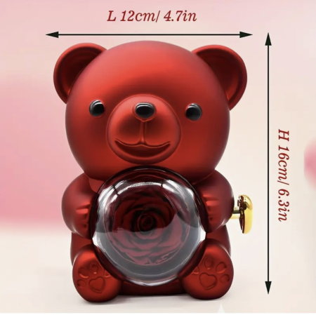 Set Bijuterii Red Heart cu Ursuleț – Cadou Valentine’s Day pentru Femei | Borealy [4]