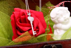 Cadou Angel of Love & Key Pendant Argint 925 [5]