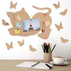 Cat and Butterflies Tabla din pluta [1]