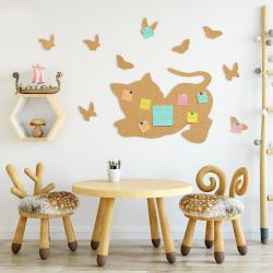 Cat and Butterflies Tabla din pluta [2]