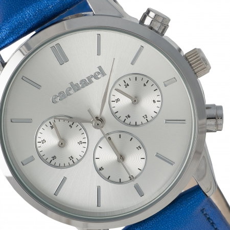 Ceas Chronograph Lady Bright Blue & Esarfa Matase [1]