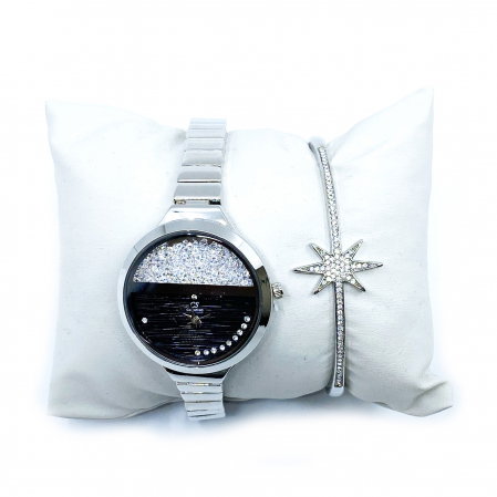 Set Ceas Crystal Exposed Time & Bratara Star [4]