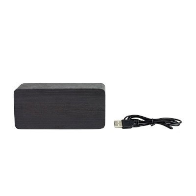 Ceas lemn personalizabil Borealy birou cu afisaj LED [3]