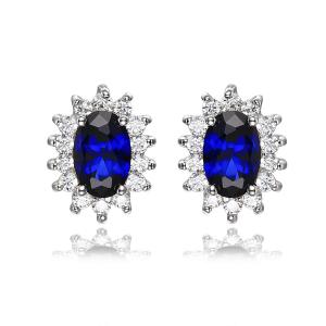 Cercei Borealy Argint 925 Safir 2 carate Coroana [5]