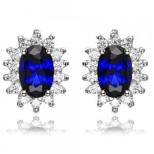 Cercei Borealy Argint 925 Safir 2 carate Coroana [0]
