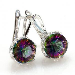 Cercei Borealy Argint 925 Topaz Mistic Round Natural Rainbow [0]