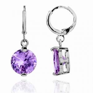 Cercei Borealy Simulated Sapphire One Huggie Purple [1]