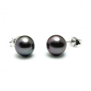 Cercei Borealy Argint 925 Perle Negre 7 mm AA Caviar [1]