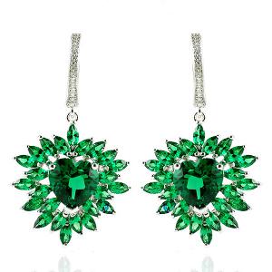 Smaralde Marquise Set Cercei, Colier şi Inel - Pietre Preţioase Argint 925 [1]