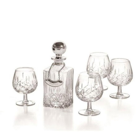 Cognac Set With Crystal Bottle Silver Plated by Chinelli [0]