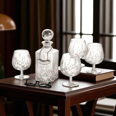 Cognac Set With Crystal Bottle Silver Plated by Chinelli [1]