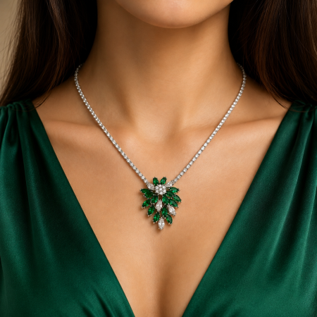 Colier Luxury Emerald Glow – Eleganță Regală în Nuante de Smarald [1]