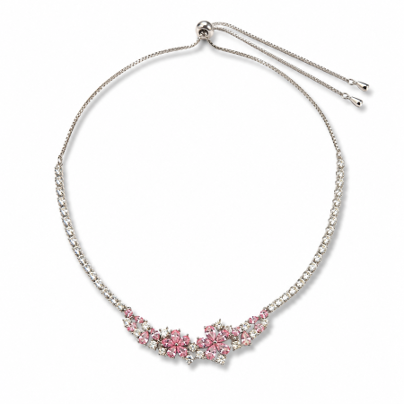 Colier Pink Blossom – Eleganță Delicată cu Cristale Roz [2]