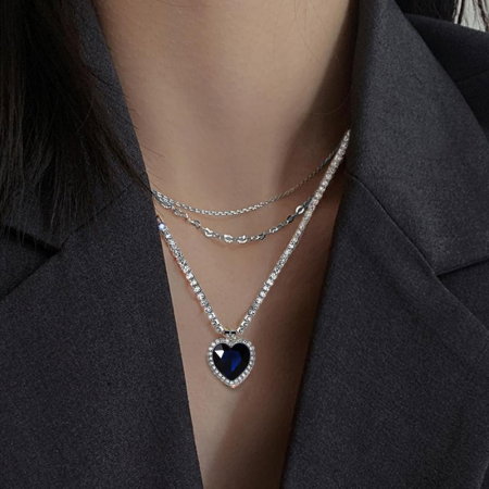 Colier Borealy Sapphire Titanic Heart of the Ocean [2]