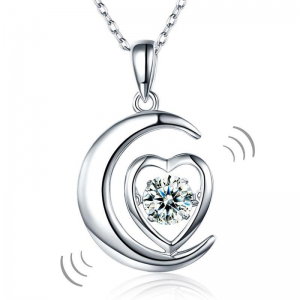 Colier Dancing Crystal Moon Heart by Borealy Argint 925 [0]