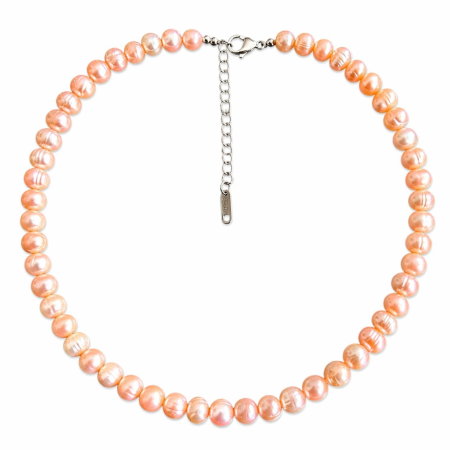 Bijuterii Perle - Colier Perle Naturale de Cultura Peach Gold - Cadou Elegant Femei
