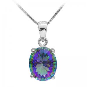 Colier Borealy Argint 925 Topaz 3.5 Carate Mistic Oval [0]