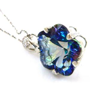Colier Flower Mystic Topaz Natural Argint & Lantisor Argint Italy [6]