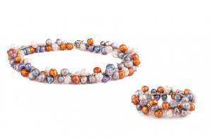 Colier si Bratara Perle Naturale Borealy Colorful [0]