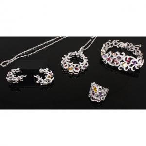 Set Borealy Simulated Topaz Cercei, Medalion, Bratara si Inel Prelude Luxury [5]