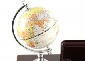 Office Business Desk with Clock & Globe [1]