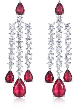 Clutch Ungaro Small Red & Cercei Chandelier Long Red Crystal [1]