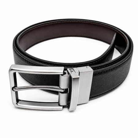 Curea Bărbați Elegantă din Piele Naturala Neagră cu Cataramă Metalică – Cadou Premium pentru El [1]