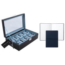 Cutie 10 ceasuri Bond Blue by Friedrich, made in Germany, si Note Pad Hugo Boss - personalizabil [0]