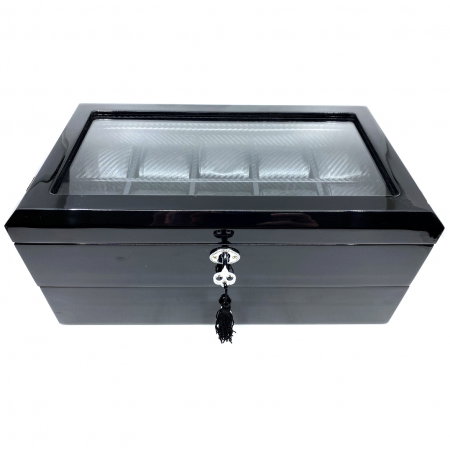Cutie 16 Ceasuri si Butoni Lux Black Wood [3]