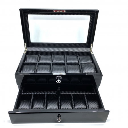 Cutie 16 Ceasuri si Butoni Lux Black Wood [5]