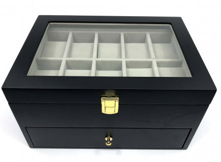 Cutie 20 Ceasuri Lux Black Wood + Cadou Portofel West Polo din piele naturala [1]