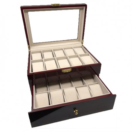 Cutie 20 Ceasuri Lux Brown Red Wood [0]