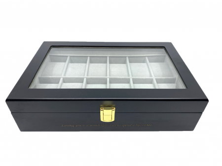 Cutie de 12 Ceasuri Lemn Negru Mat [5]