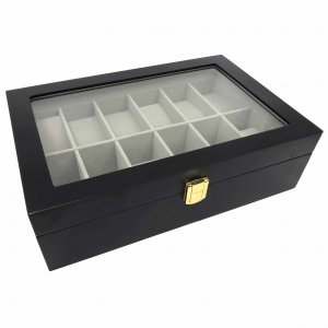 Cutie de 12 Ceasuri Lemn Negru Mat [3]