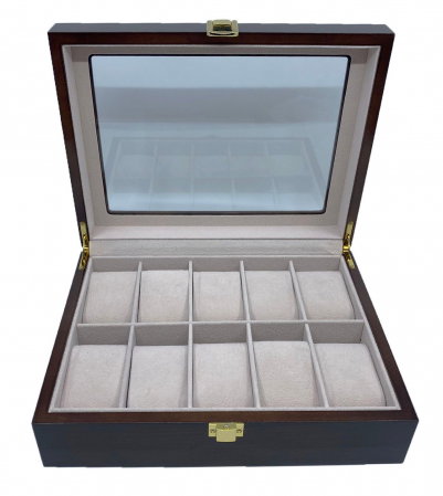 Cutie depozitare 10 ceasuri din lemn Classic Brown [3]