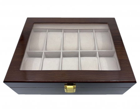Cutie depozitare 10 ceasuri din lemn Classic Brown [1]
