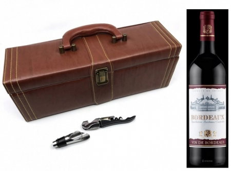 Cutie Vin Brown Treasure Chest cu 3 Accesorii (fara Sticla de Vin) TOP 10 Cadouri Barbati [1]