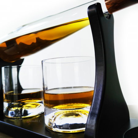 Decantor Bata de Baseball + 4 Pahare & Suport Lemn [6]