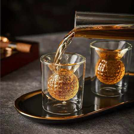 Decantor Golf cu 4 pahare mingi de golf & Suport de lemn [3]
