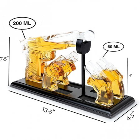 Decantor Shotgun cu Patru Pahare in forma de pistol Kitchen [1]