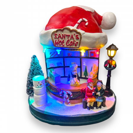 Decoratiune Christams Santa's Hot Cafe cu muzica si lumini [3]