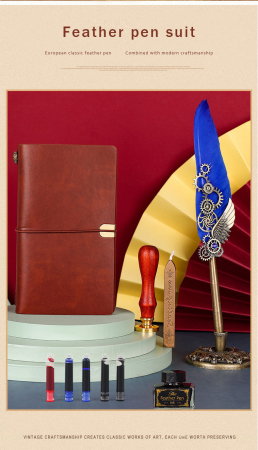 Caligrafie Deluxe Set Vintage Feather si Agenda Desk [2]